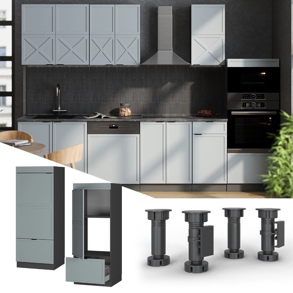 Mobile cucina microonde Fame-Line Blu-grigio chiaro/Antracite 60 cm Vicco