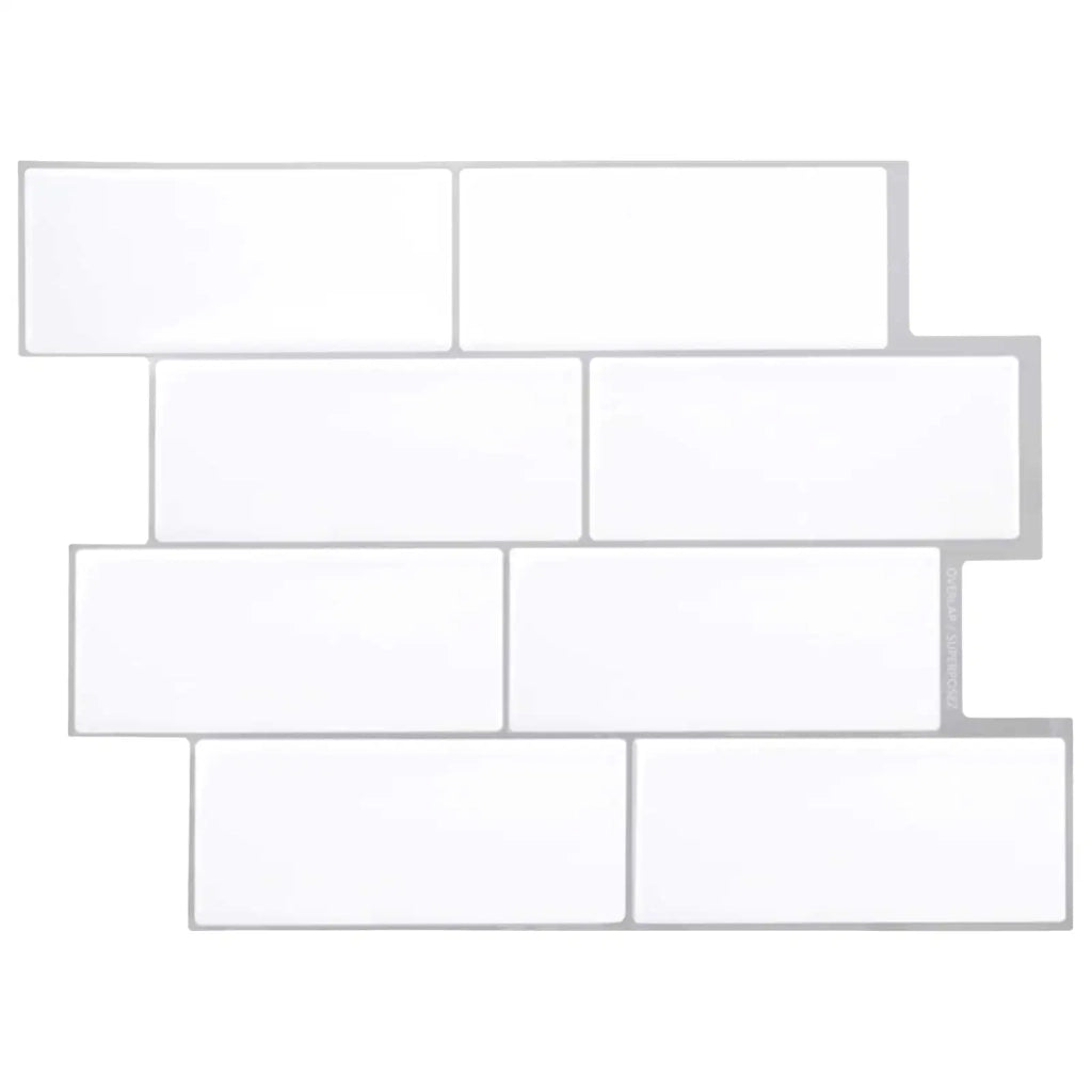 Piastrella subway 50 pz Bianco e Grigio 29 x 21 cm CFW9260181