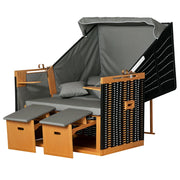 Poltrona da giardino per 2 persone con cuscini ¨C zephmum ¨C polyrattan grigio chiaro 120x80x90 cm