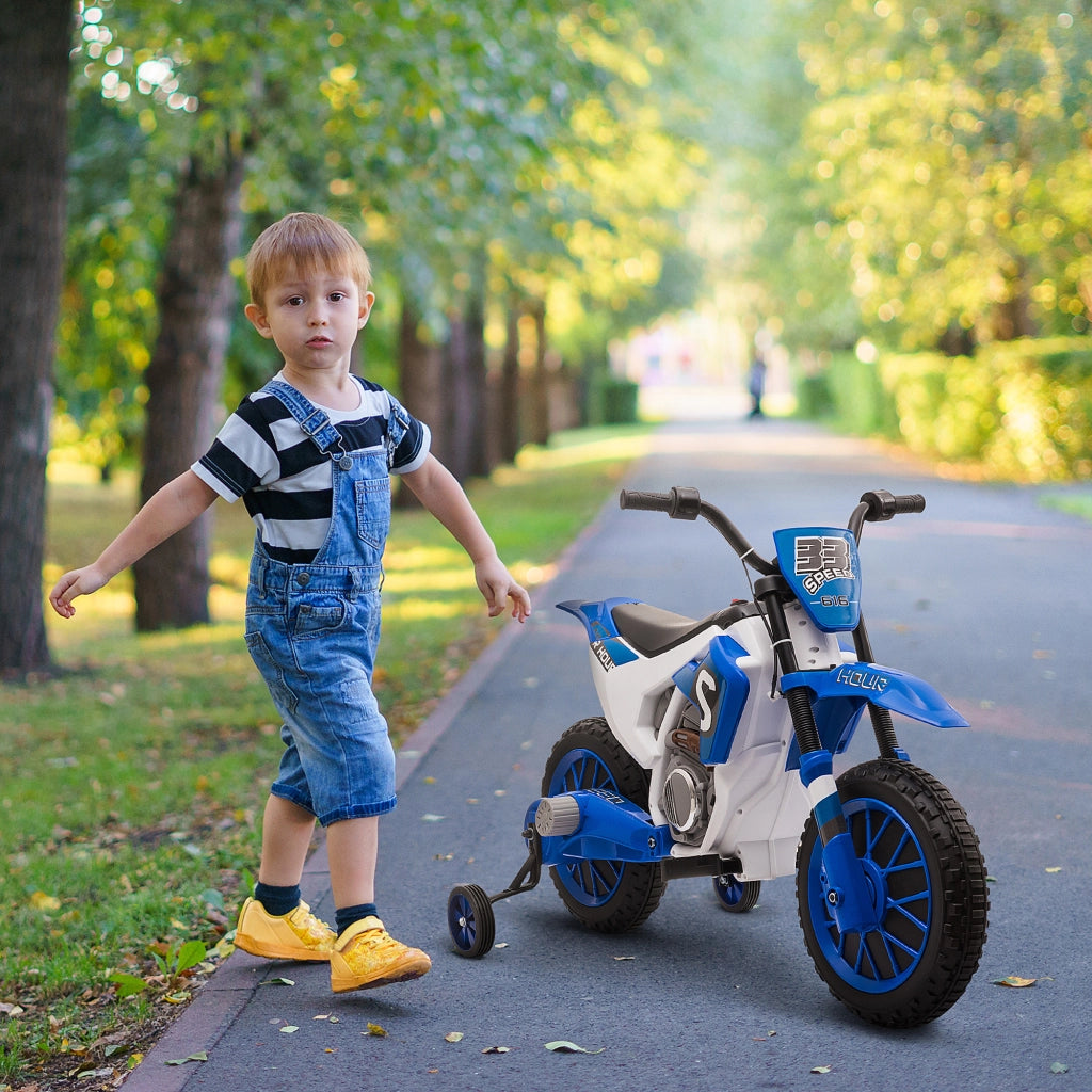 Moto Elettrica Cross per Bambini 3-5 Anni ¨C Xylo ¨C Batteria 12V, Blu, 106.5x51.5x68cm