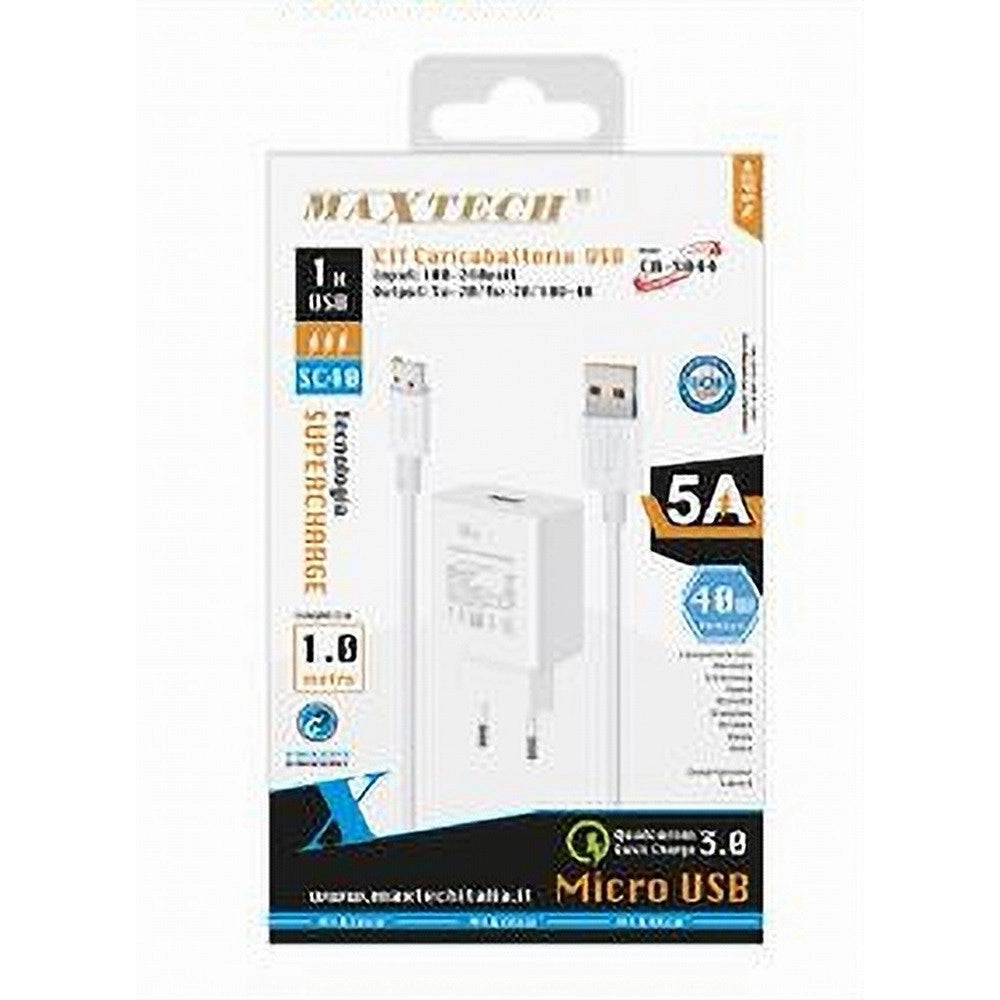 Trade Shop - Kit Caricabatteria Caricatore Usb Ricarica Rapida 40w Cavo Micro Usb 5a Ca-s044 -