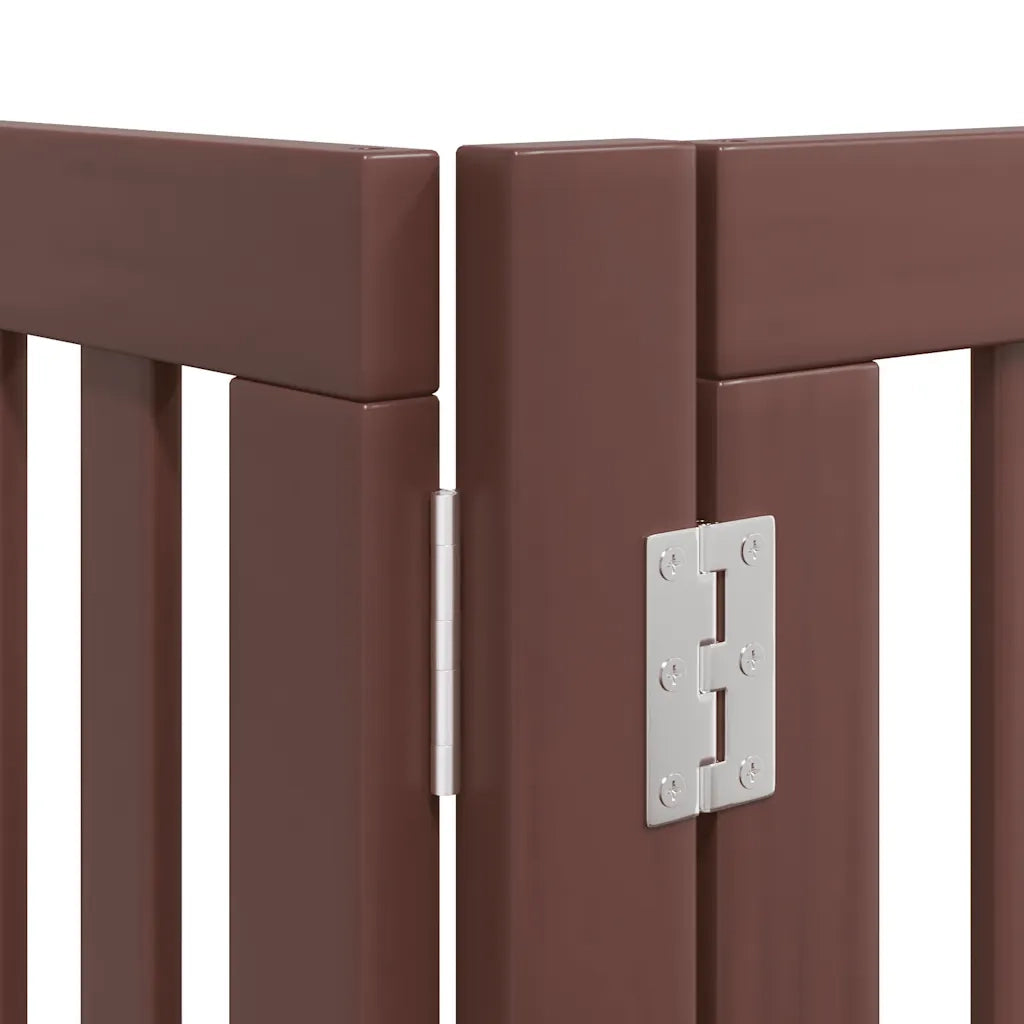 Cancello Cani Porta Pieghevole Marrone 6 Pannelli 480cm Pioppo CFW7441553
