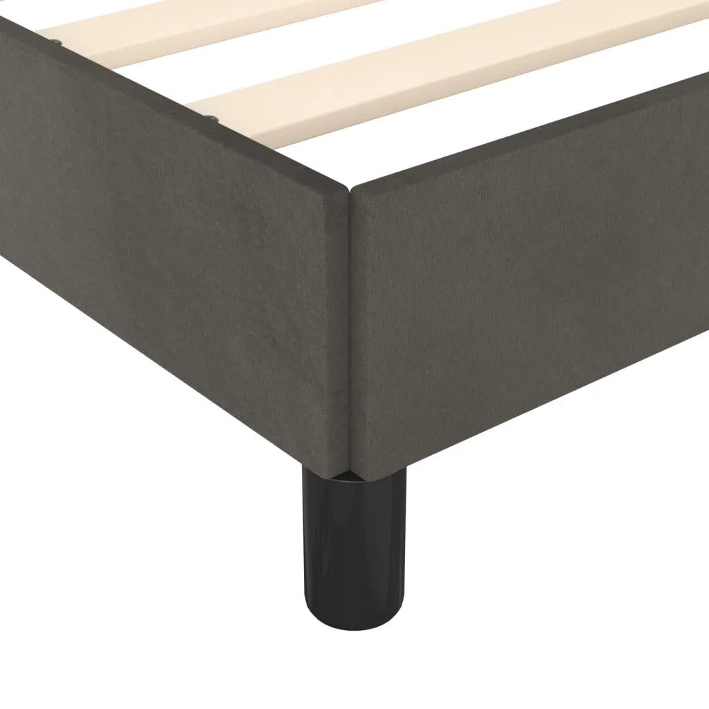 Giroletto senza Materasso Grigio Scuro 80x200 cm Velluto 347289