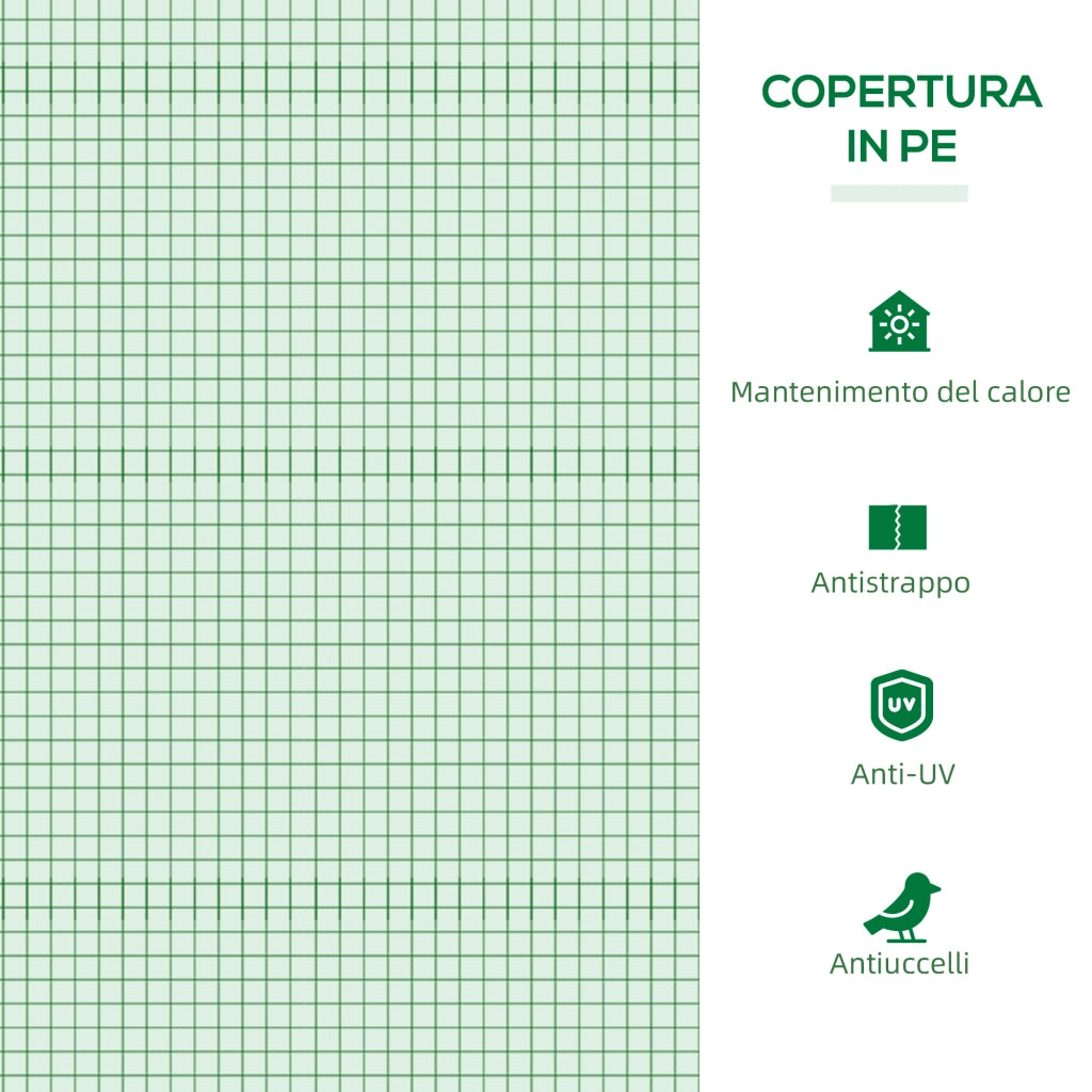 Serra per Giardino e Balcone ¨C Minimal ¨C Verde, PE, 180x90x70cm