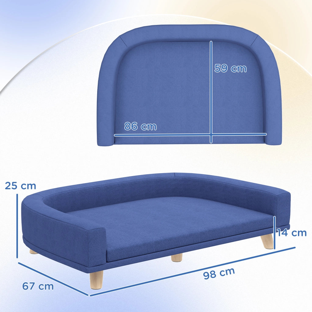 Cuccia per Cani ¨C Minimal ¨C Legno, 98x67x25 cm, Blu