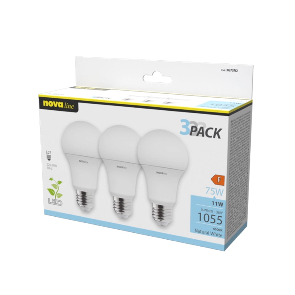 Set 3 lampadine LED Classic 12W E27 fredda