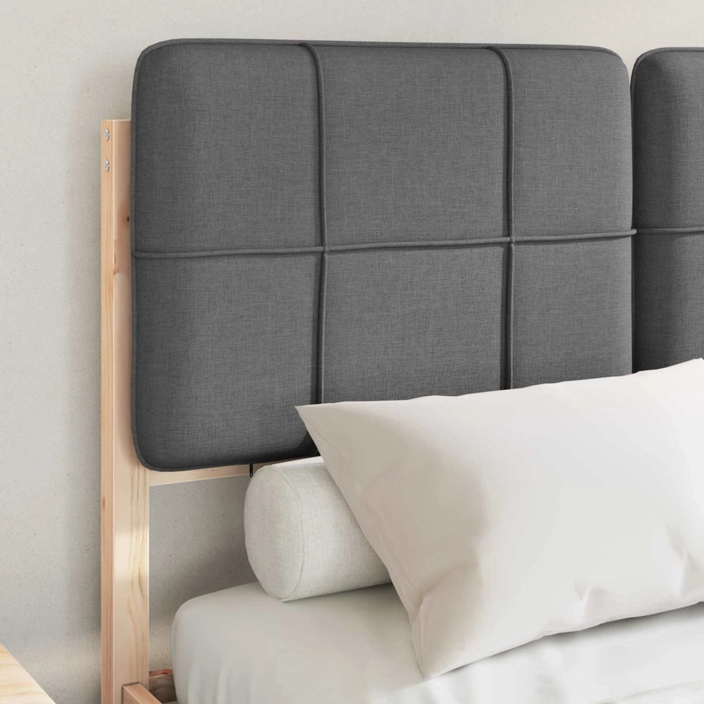 Letto con Testiera Rivestita-Struttura Letto con Testiera Grigio scuro 120 x 190 cm 835447