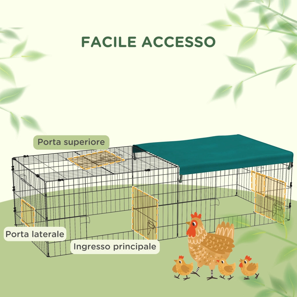 Gabbia per Conigli ¨C Minimal ¨C Verde Acciaio 185x75x50cm