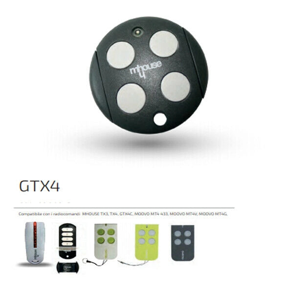 TELECOMANDO RADIOCOMANDO TRASMETTITORE MHOUSE GTX 4 CANALI ORIGINALE 433,92 MHZ