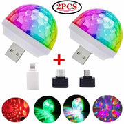 Trade Shop - Set 2 Luci Magiche Magic Balls Led Usb Smartphone Discoteca Party Led8272 -