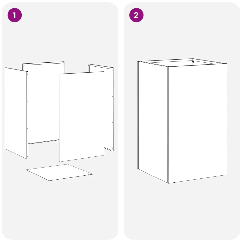 Vaso da giardino 2 pz Bianco 30 x 30 x 50 cm 8005347