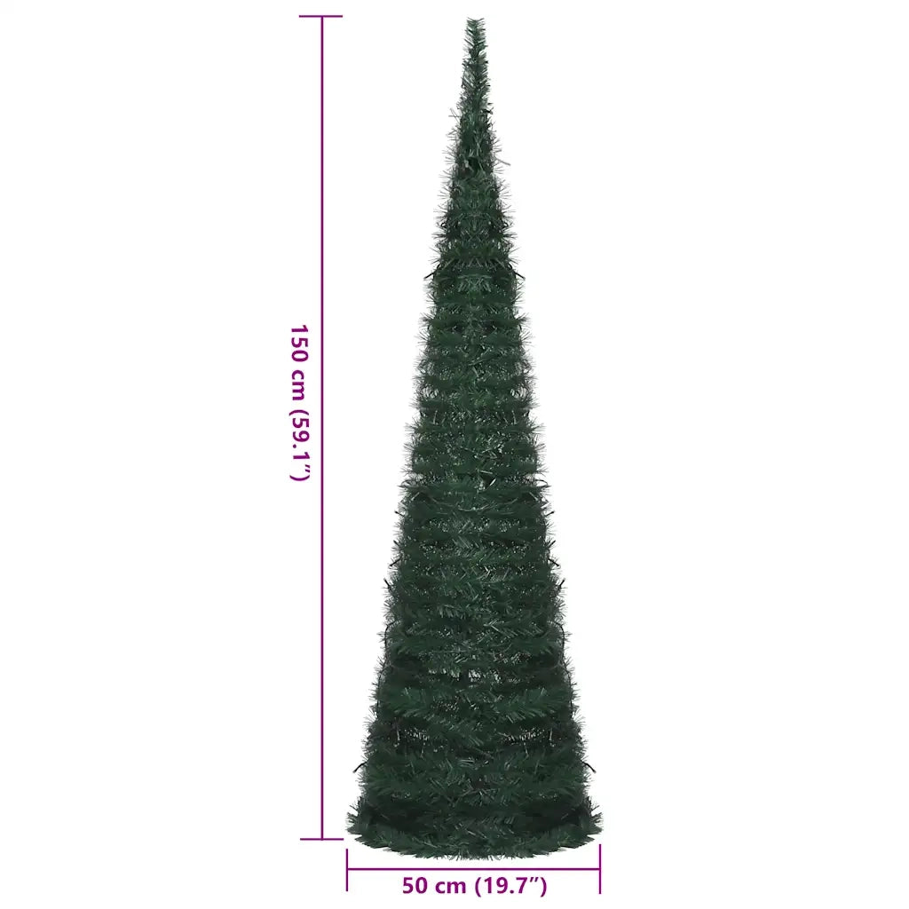 Albero di Natale Artificiale Apribile Preilluminato Verde 150cm 321523