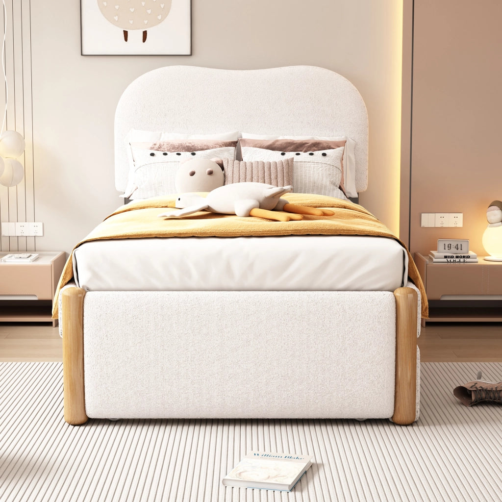 letto imbottito plush bianco 90 x 200 cm