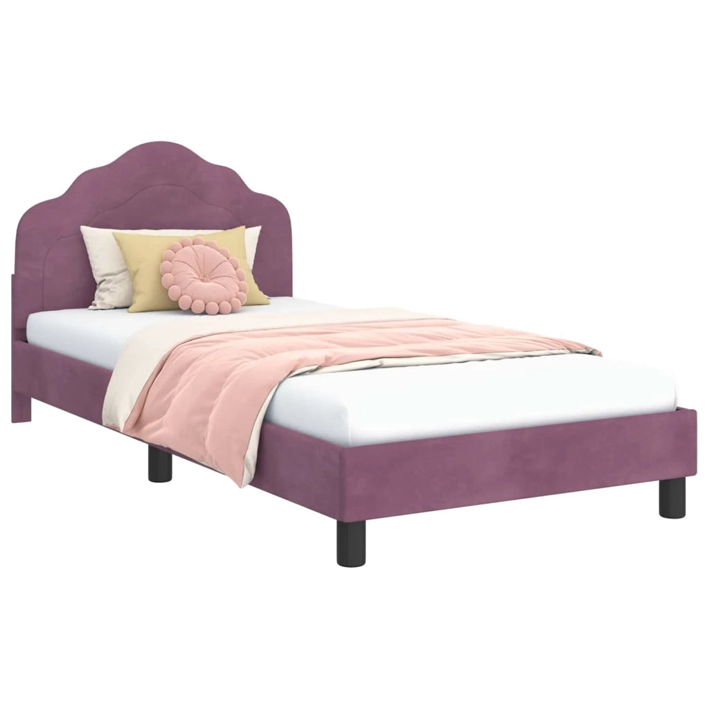 Struttura letto bambini con testata Viola 90 x 200 cm Velluto