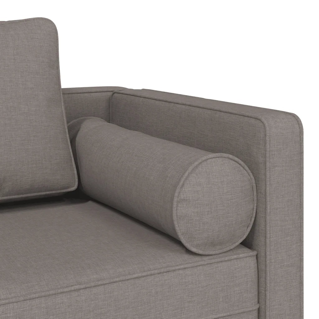 Chaise Longue con Cuscini Tortora in Tessuto 4007583