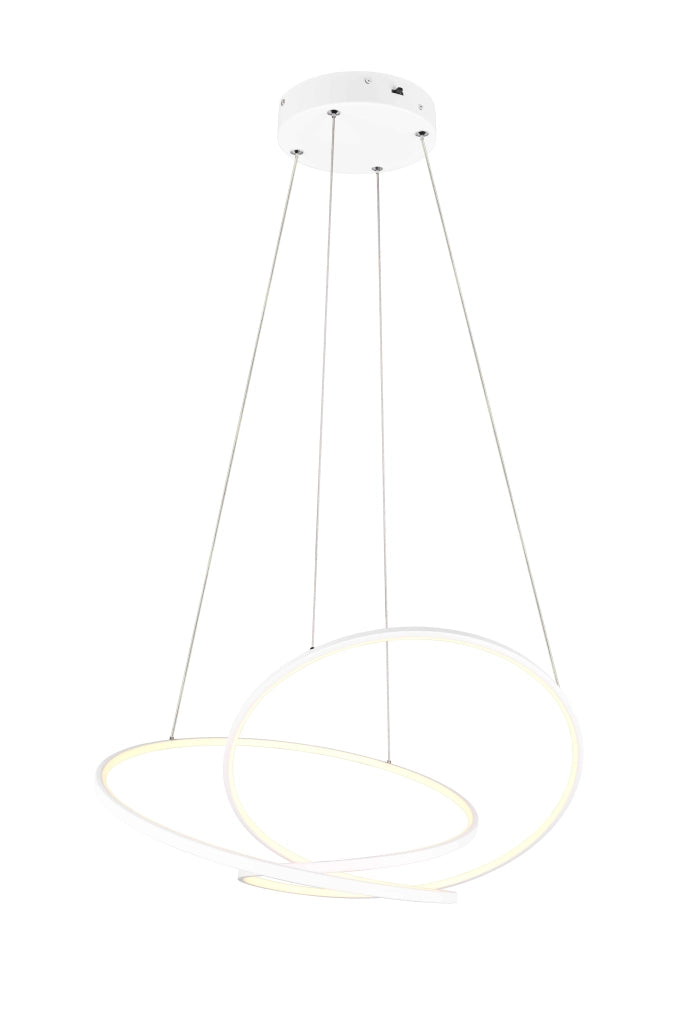 Lampada a sospensione LED, metallo, bianco, D 75 cm, Darvin