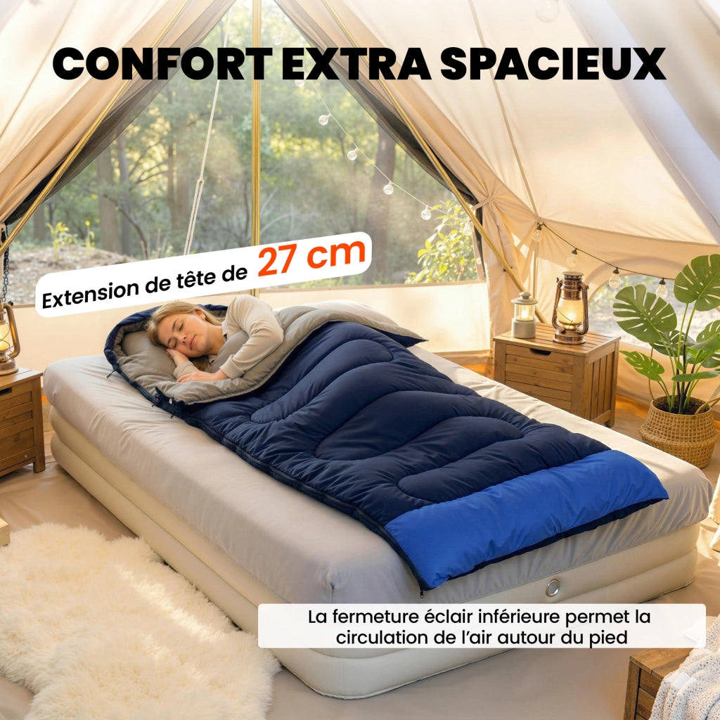 Sacco a pelo adulto ¨C Minimal ¨C blu scuro 215x75x10cm