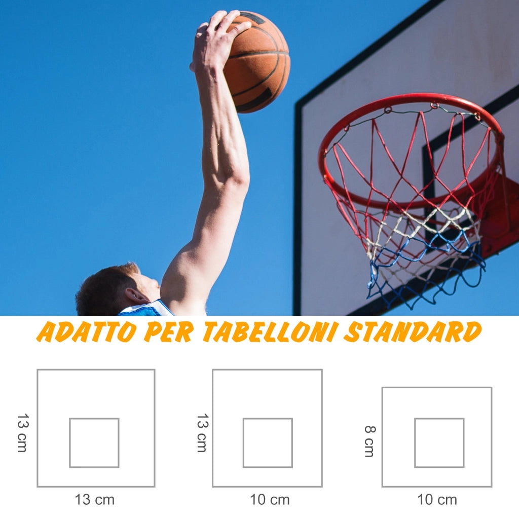Canestro da Basket con Rete Ø46 cm in Metallo