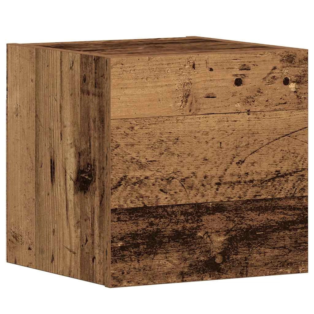 Set di 3 moderni mobili porta TV a parete in legno composito con finitura effetto legno anticato 80 x 30 x 30 cm design elegante e pratico 02_0055858