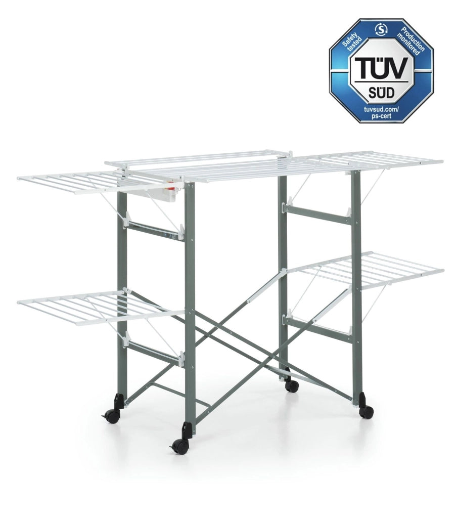 Foppapedretti 9900420016 Gulliver Evo Stendibiancheria pieghevole 27 m con ruote colore Alluminio
