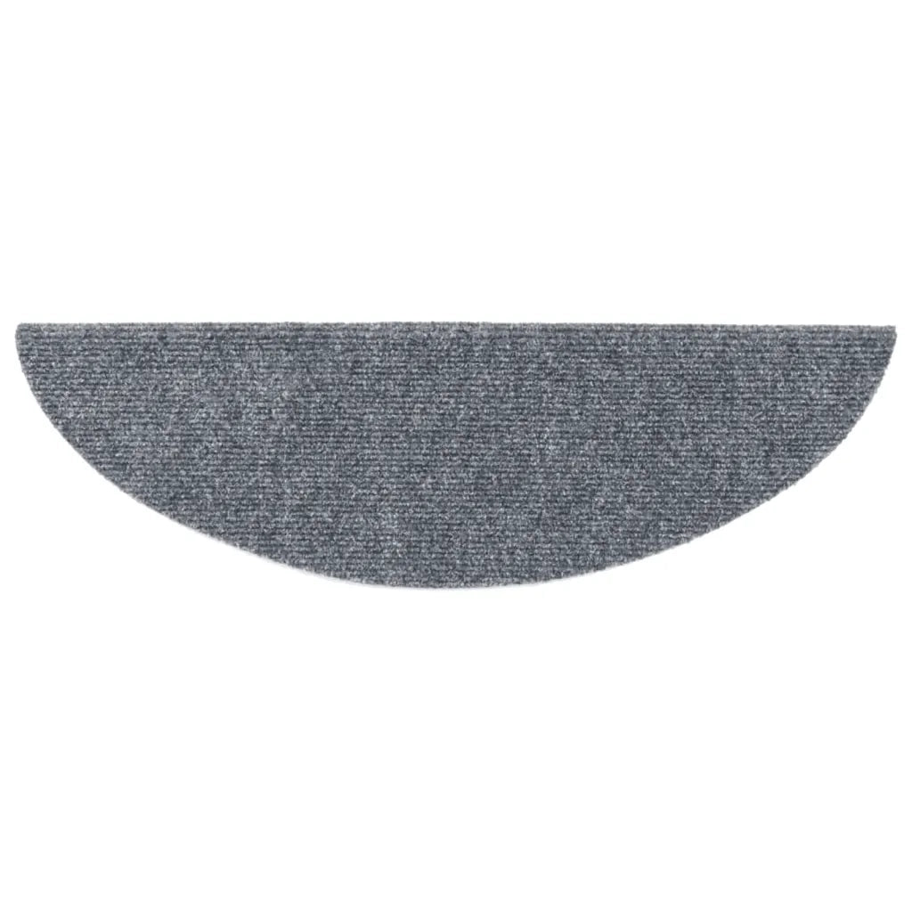 Tappetini per scale autoadesivi 15 pz | Gradini per Scale 56x17x3 cm Grigio chiaro semicircolari