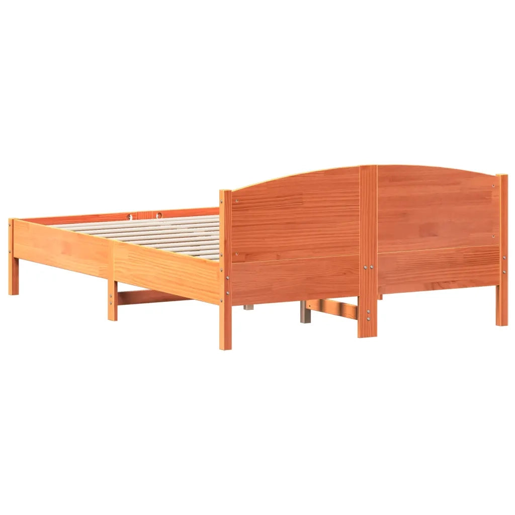 Giroletto senza Materasso-Struttura Letto Marrone Cera 160x200 cm Legno di Pino 619106