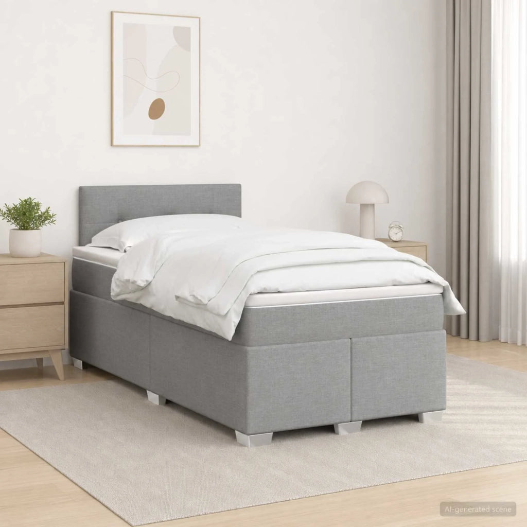 Letto con Box Spring, Materasso e LED Grigio Chiaro Tessuto 3451917