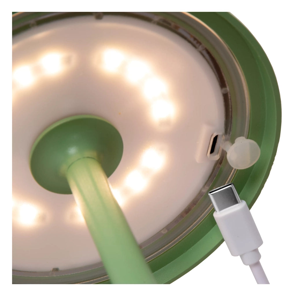 Lampada tavolo esterna verde a batteria LED Lucide