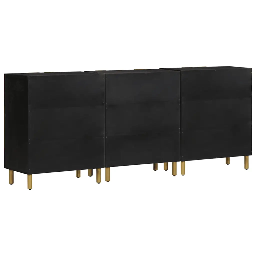 Credenze 3 pz Nere in Legno Multistrato 3309993