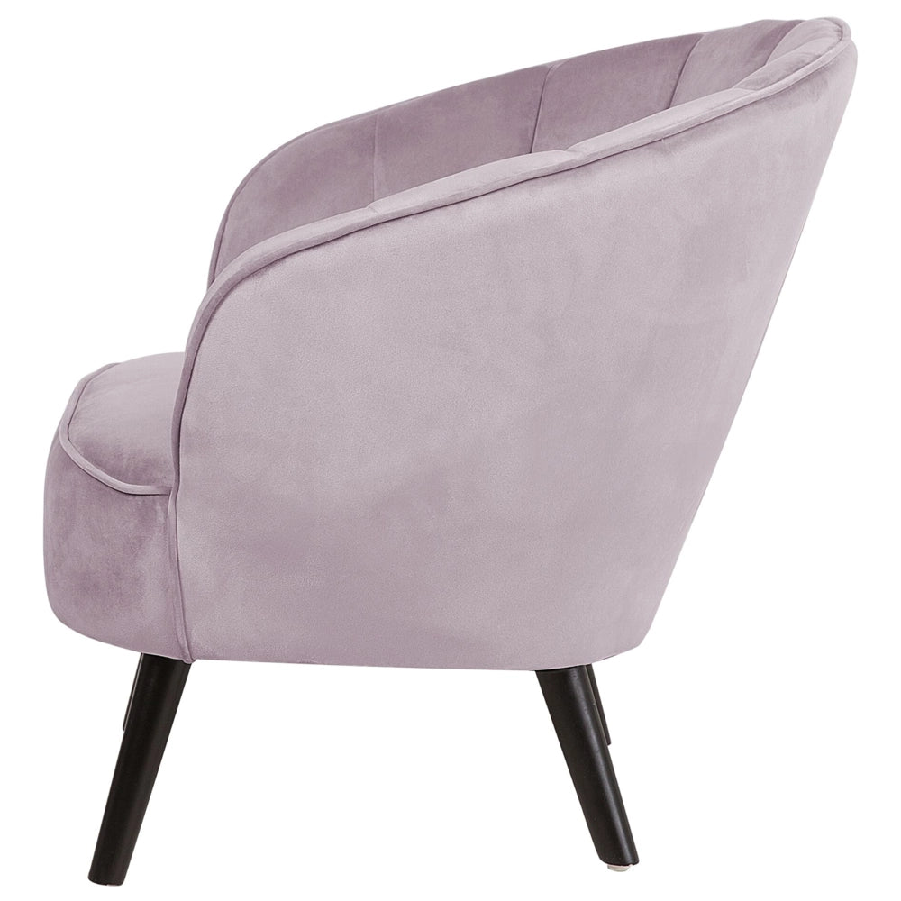 Poltrona con rivestimento in tessuto di velluto rosa Glam Shell Back  Chair