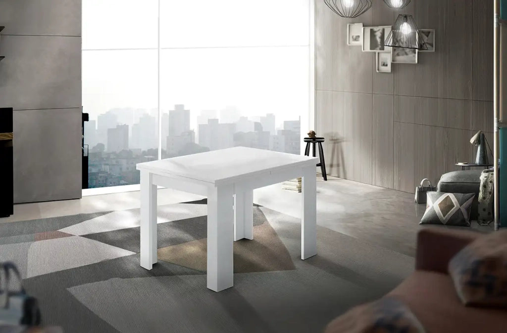 Tavolo da pranzo bianco allungabile a libro 90x90-180cm Jesi Liber