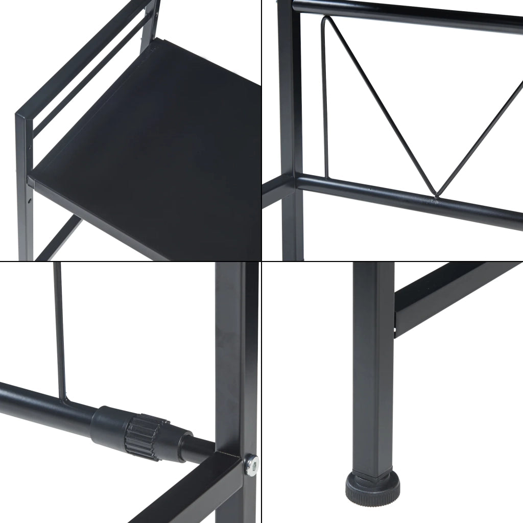 Scaffale dal design senza tempo per soggiorno/camera da letto mobiletto porta microonde con ripiano regolabile nero 03_0011329
