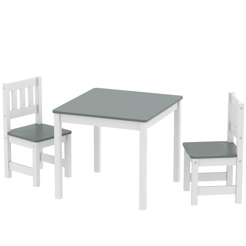 Tavolo per bambini con 2 sedie ¨C Minimal ¨C Grigio 56x52x48 cm