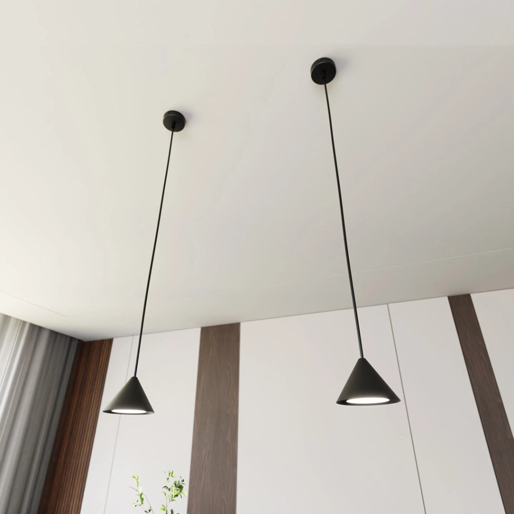 Lampada a sospensione nera conico Ø12 GX53 12W Emibig