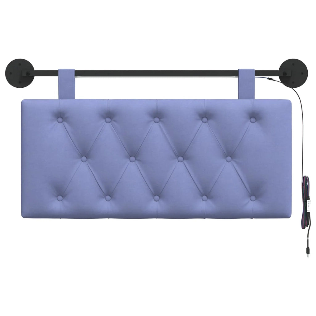 Testiera sospesa Con luce LED Blu jeans Tessuto 3424524