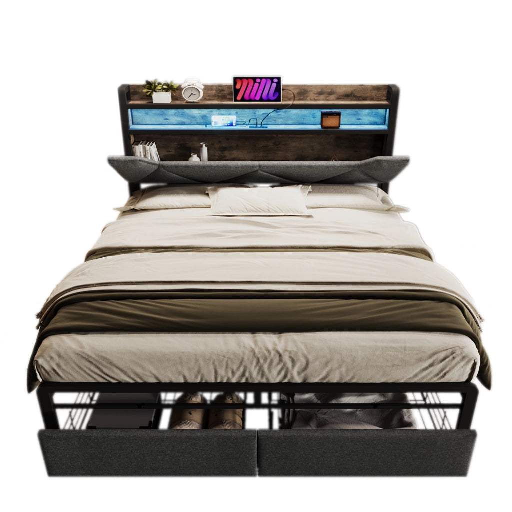 letto imbottito lino grigio 140 x 200 cm