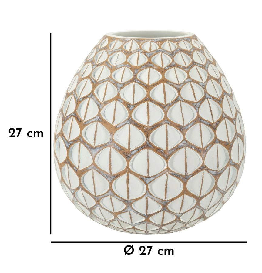 Vaso Resina Tibet Cm Ø 27X27 Elegante Design Moderno