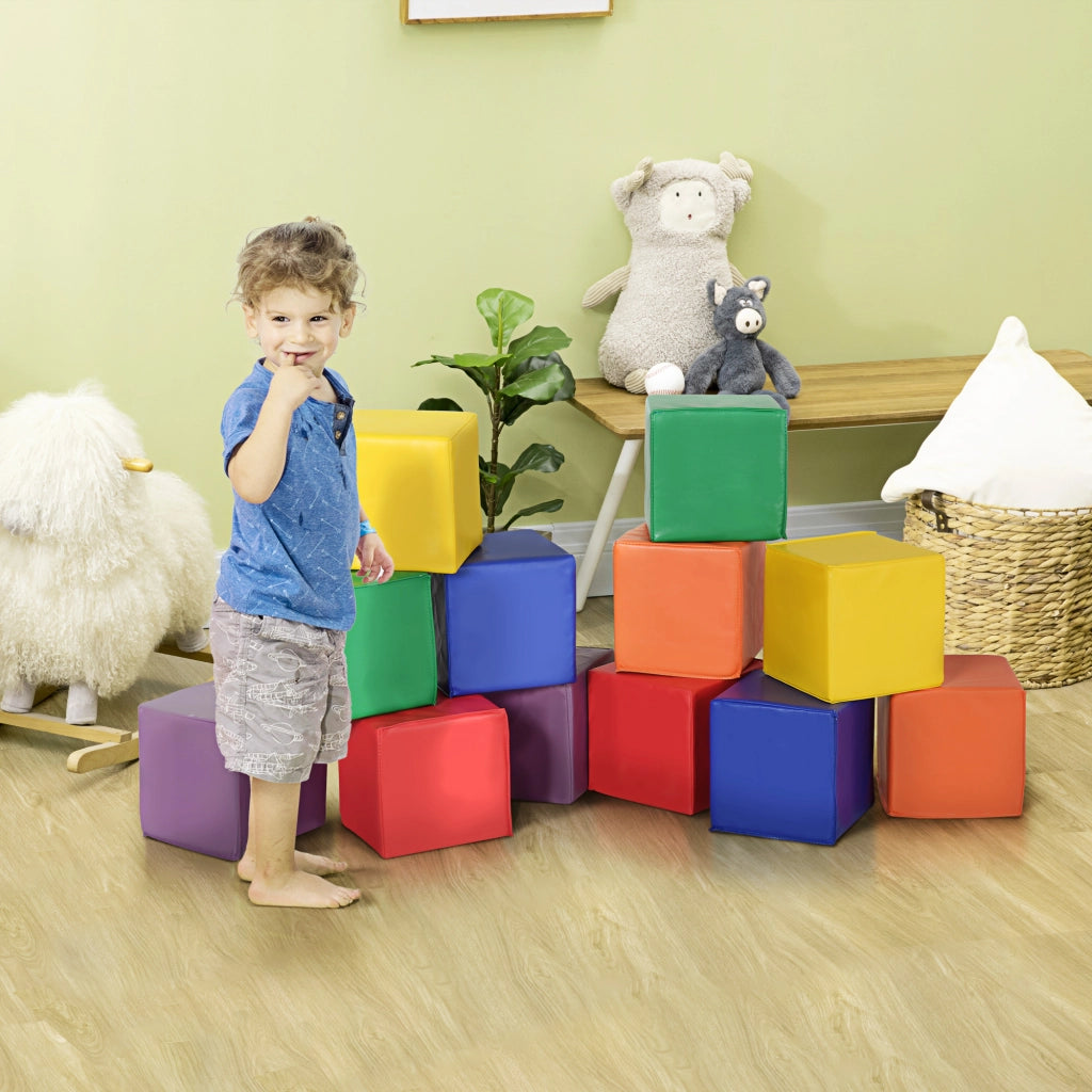 Blocchi da Costruzione Morbidi per Bambini ¨C Minimal ¨C Rosso e Giallo