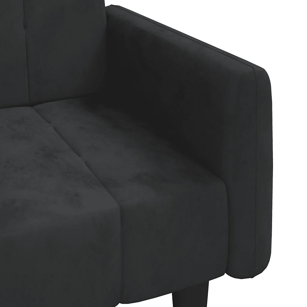 Divano letto | Sof¨¤ letto | Letto singolo a 2 Posti Nero in Velluto