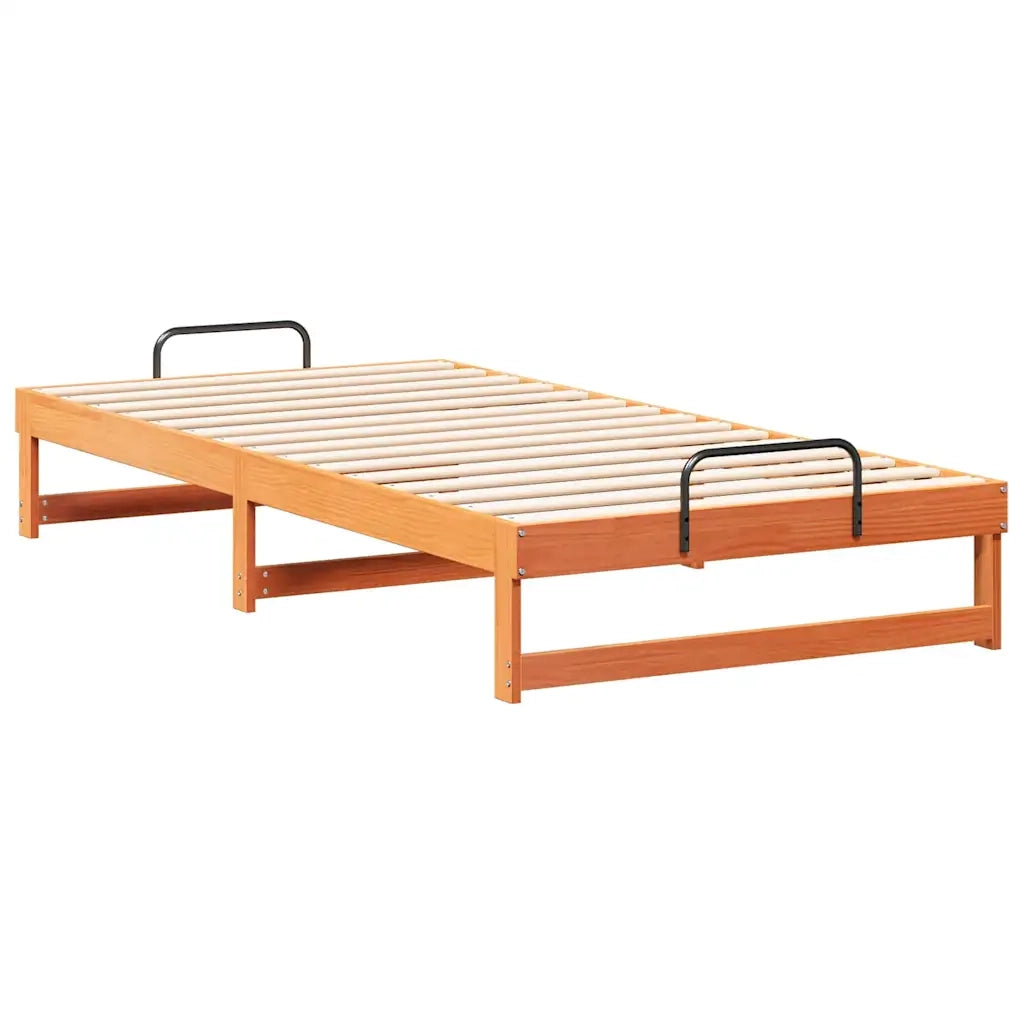 Struttura del letto Marrone 100 x 210 cm Pino massello 873165