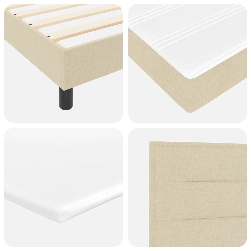 Letto a molle con testiera Crema 120 x 190 cm Tessuto 3338599