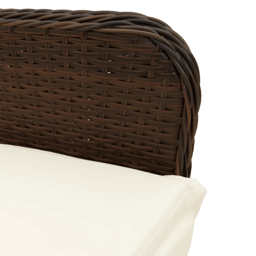 Set Bistrò da Giardino 7 pz con Cuscini in Polyrattan Marrone 3277068