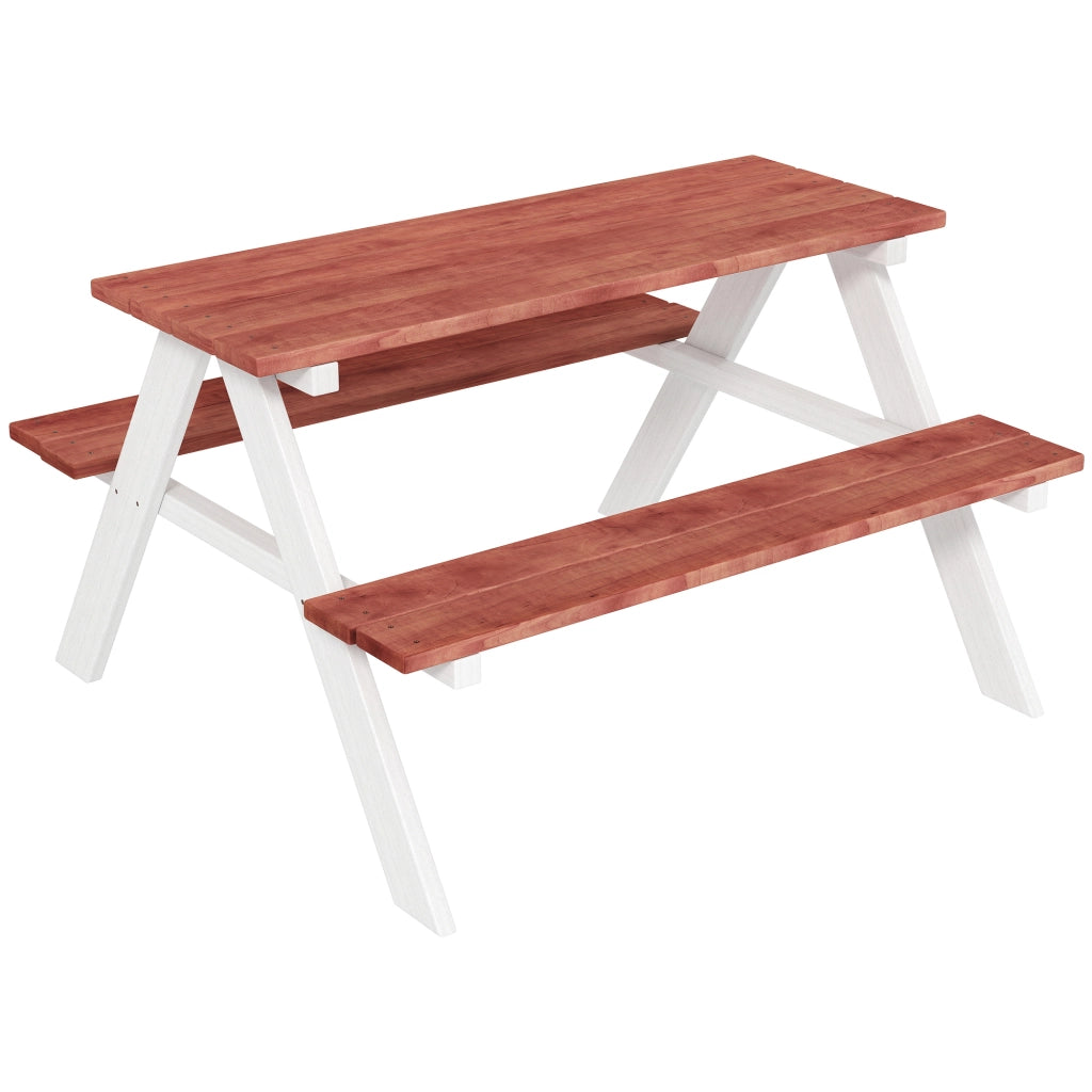 Tavolo da pranzo con panche per bambini ¨C zephmum ¨C Legno, Marrone, 89x79x50 cm
