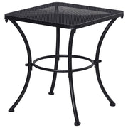 Tavolino da Giardino Quadrato in Acciaio ¨C Zephmum ¨C Nero, Piano Traforato, 45x45x50 cm