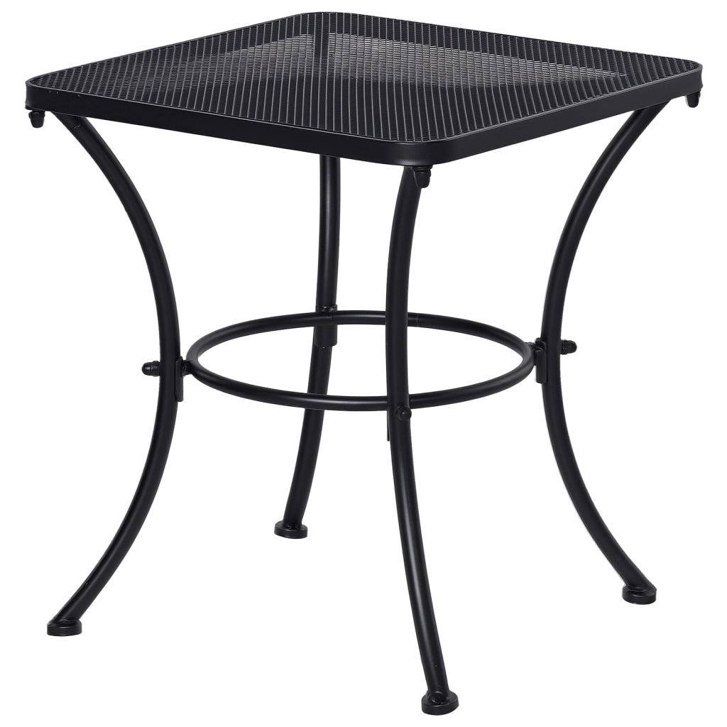 Tavolino da Giardino Quadrato in Acciaio ¨C Zephmum ¨C Nero, Piano Traforato, 45x45x50 cm
