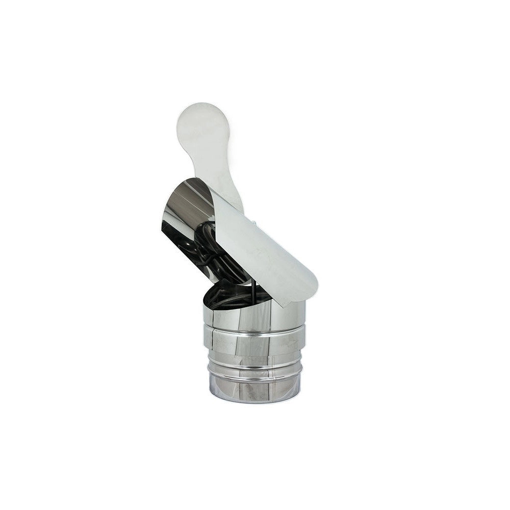 Fumaiolo gallo da 130mm in acciaio inox base tonda innesto m maschio