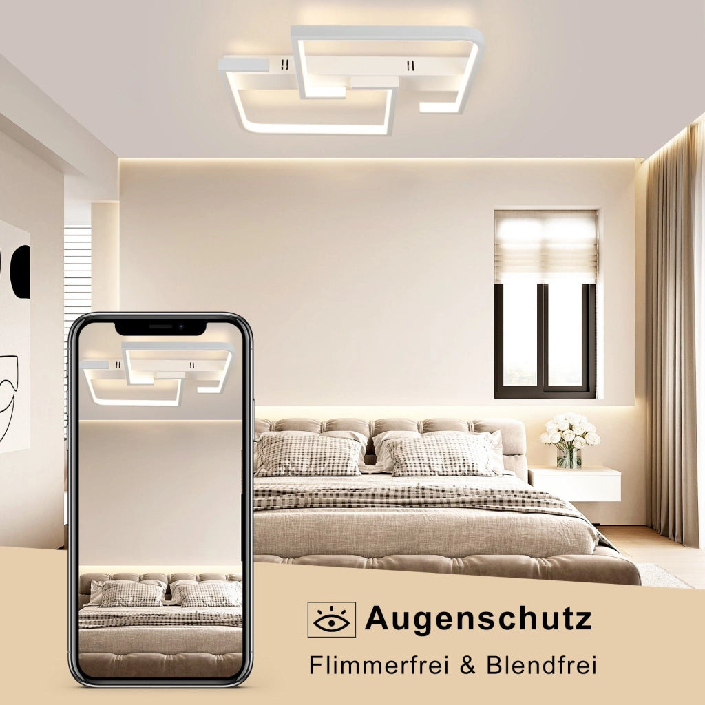 ZMH Lampada da soffitto LED 46W dimmerabile telecomando design per interni