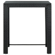 Tavolo da Bar da Giardino Nero 100x60,5x110,5 cm Polyrattan 45874