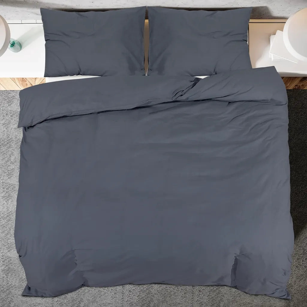 Set Copripiumino Antracite 155x220 cm in Cotone 136087