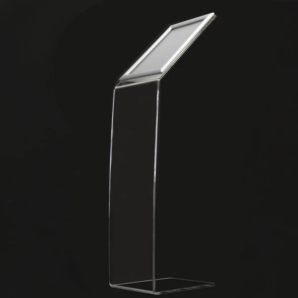 Leggio in plexi con base a L e Cornice a scatto f.to A4 verticale - Non Personalizzato